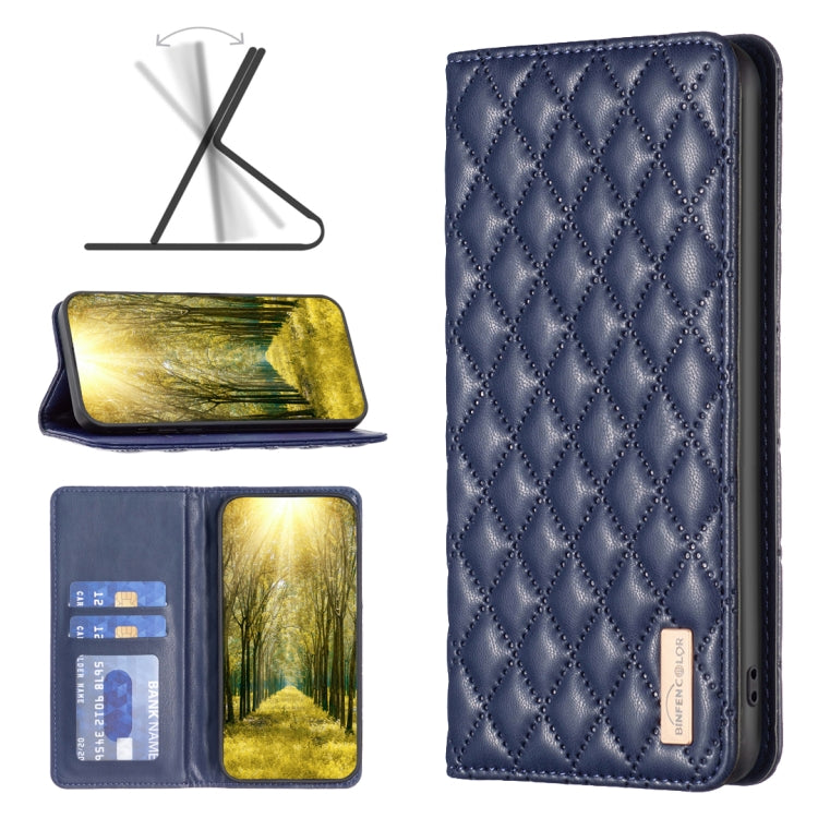For Xiaomi Redmi 12 4G Diamond Lattice Magnetic Leather Flip Phone Case