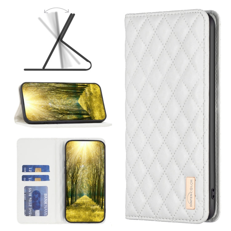 For Xiaomi Redmi 12 4G Diamond Lattice Magnetic Leather Flip Phone Case