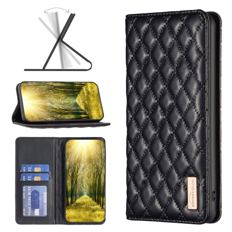 For Xiaomi Redmi 12 4G Diamond Lattice Magnetic Leather Flip Phone Case