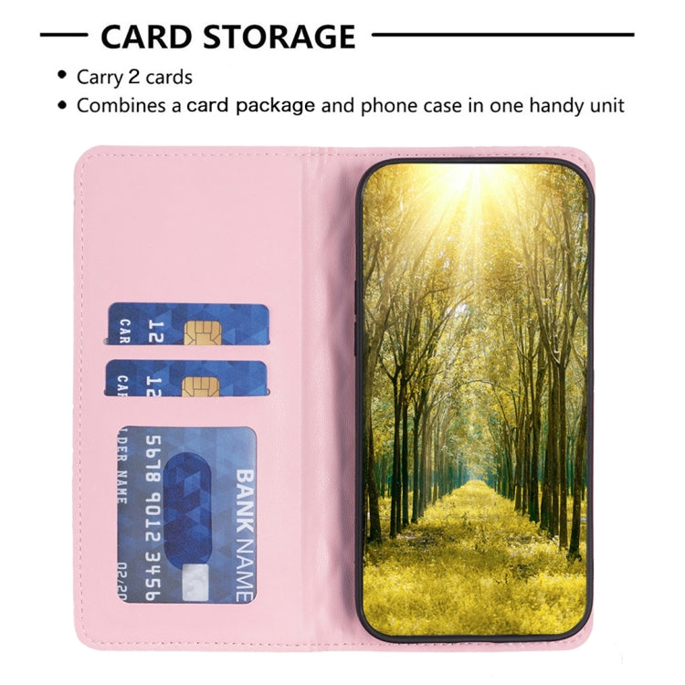 For Xiaomi Poco M6 4G / Redmi 13 4G Diamond Lattice Magnetic Leather Flip Phone Case