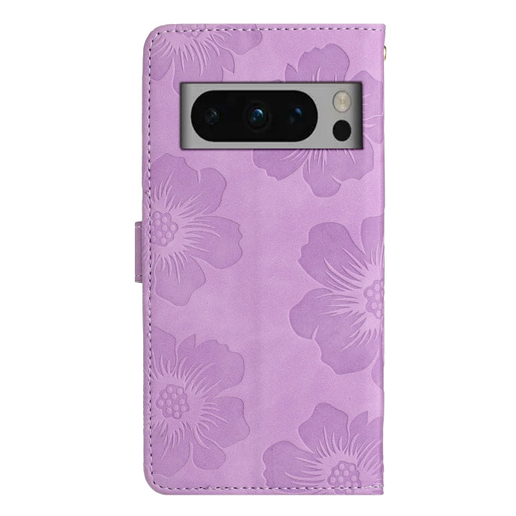 For Google Pixel 8 Pro Flower Embossing Pattern Leather Phone Case