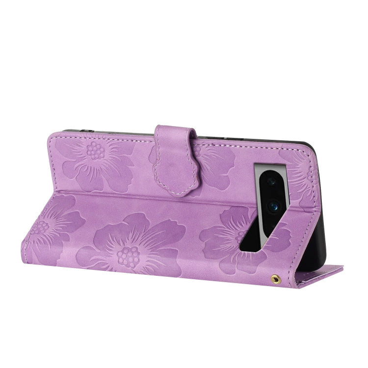For Google Pixel 8 Pro Flower Embossing Pattern Leather Phone Case