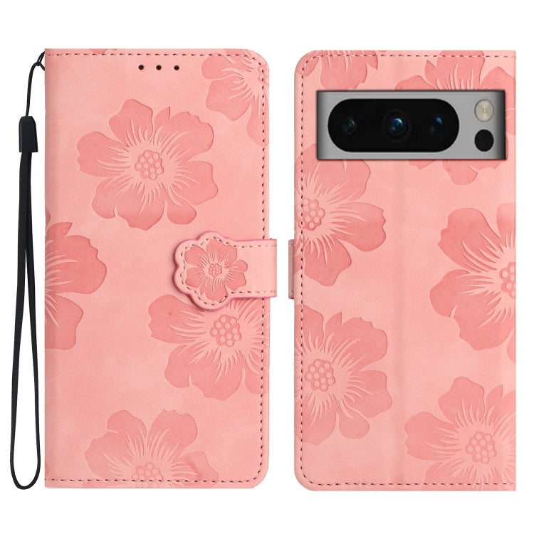 For Google Pixel 8 Pro Flower Embossing Pattern Leather Phone Case
