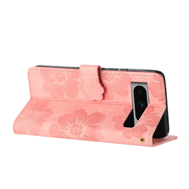 For Google Pixel 8 Pro Flower Embossing Pattern Leather Phone Case