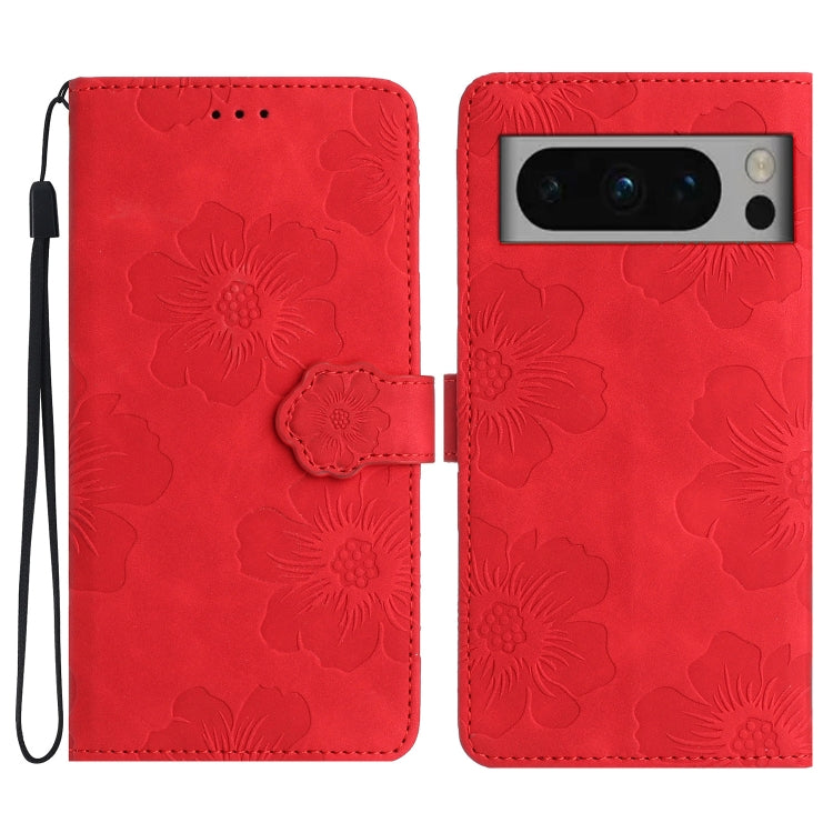 For Google Pixel 8 Pro Flower Embossing Pattern Leather Phone Case