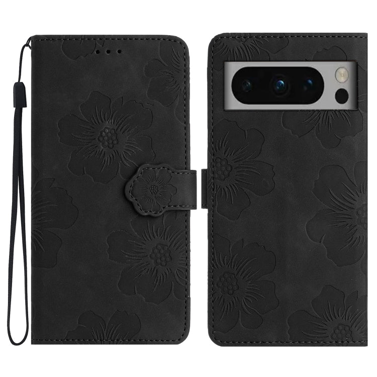 For Google Pixel 8 Pro Flower Embossing Pattern Leather Phone Case