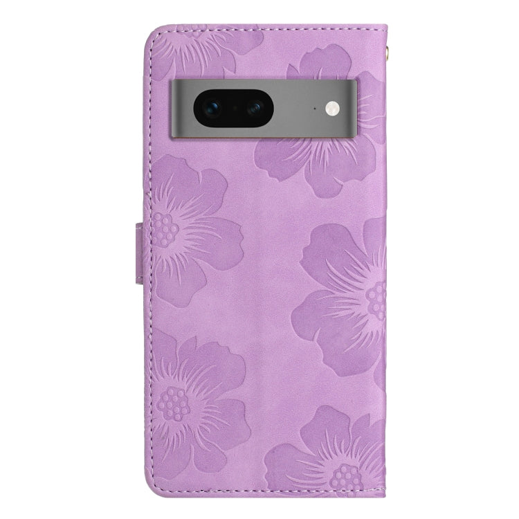 For Google Pixel 7 Flower Embossing Pattern Leather Phone Case