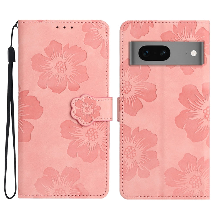 For Google Pixel 7 Flower Embossing Pattern Leather Phone Case