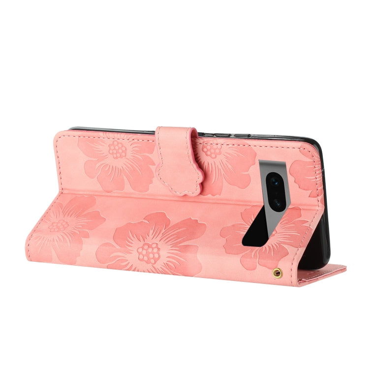 For Google Pixel 7 Flower Embossing Pattern Leather Phone Case