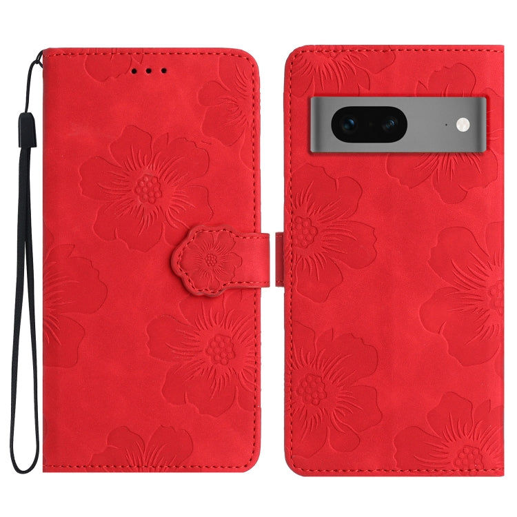For Google Pixel 7 Flower Embossing Pattern Leather Phone Case