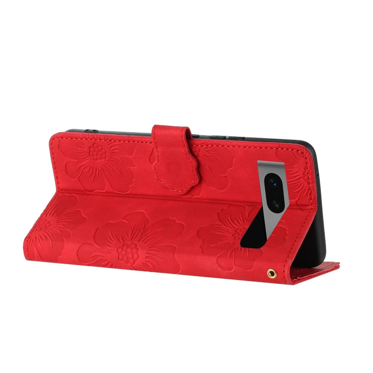 For Google Pixel 7 Flower Embossing Pattern Leather Phone Case