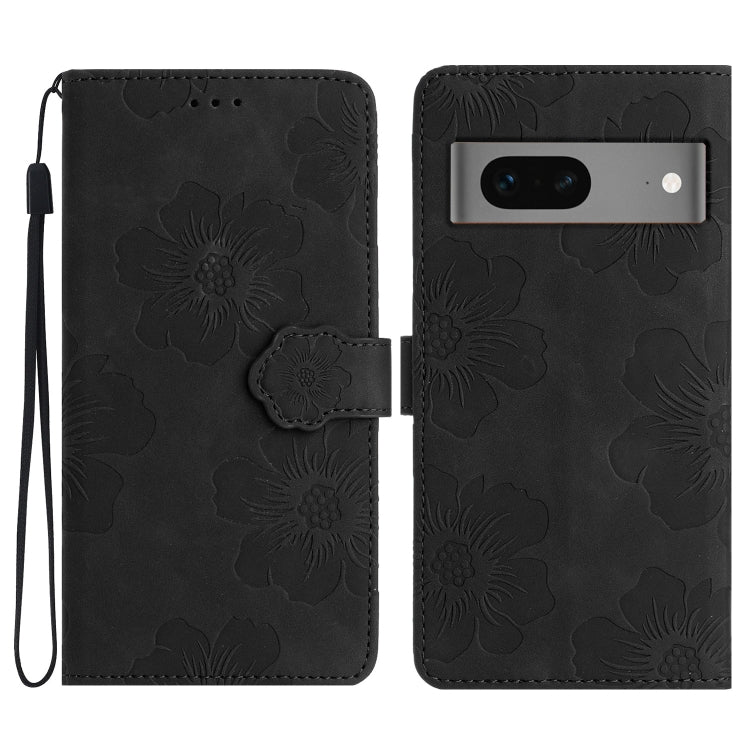 For Google Pixel 7 Flower Embossing Pattern Leather Phone Case