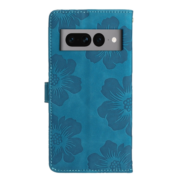 For Google Pixel 7 Pro Flower Embossing Pattern Leather Phone Case