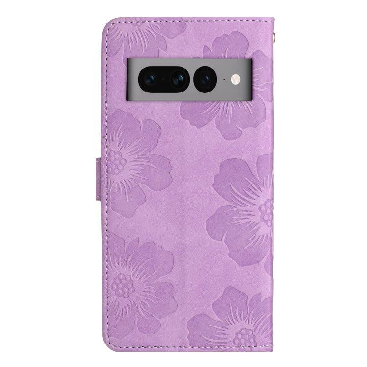 For Google Pixel 7 Pro Flower Embossing Pattern Leather Phone Case