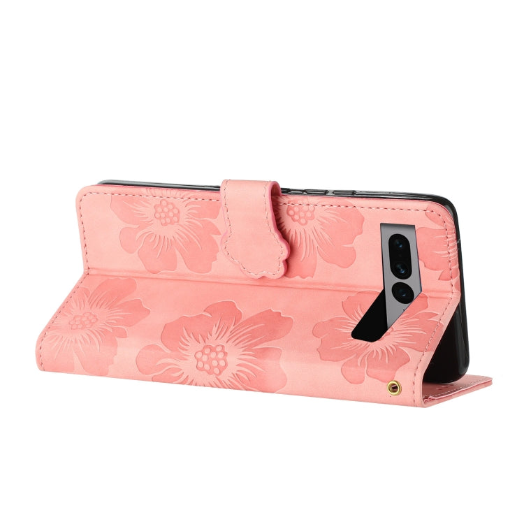 For Google Pixel 7 Pro Flower Embossing Pattern Leather Phone Case