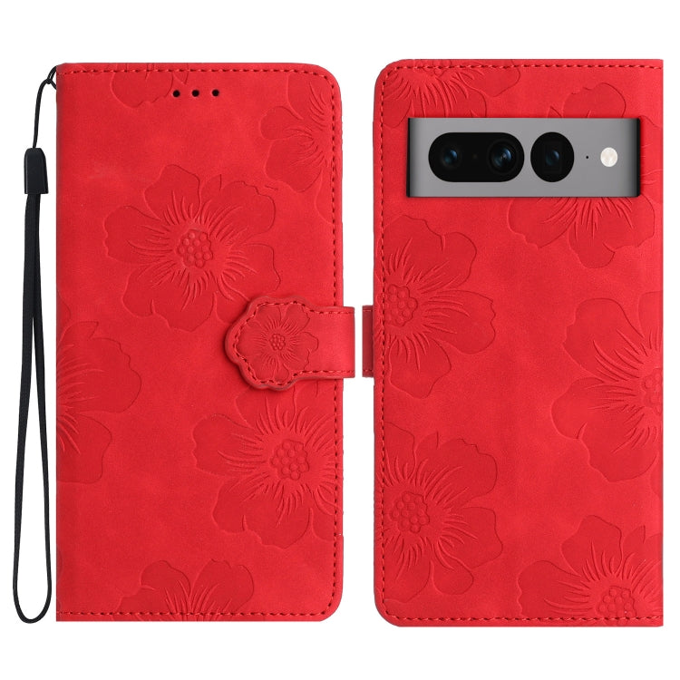 For Google Pixel 7 Pro Flower Embossing Pattern Leather Phone Case