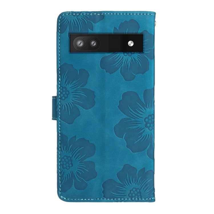 For Google Pixel 7a Flower Embossing Pattern Leather Phone Case
