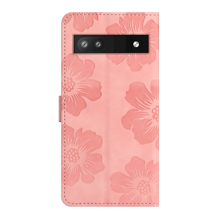 For Google Pixel 7a Flower Embossing Pattern Leather Phone Case