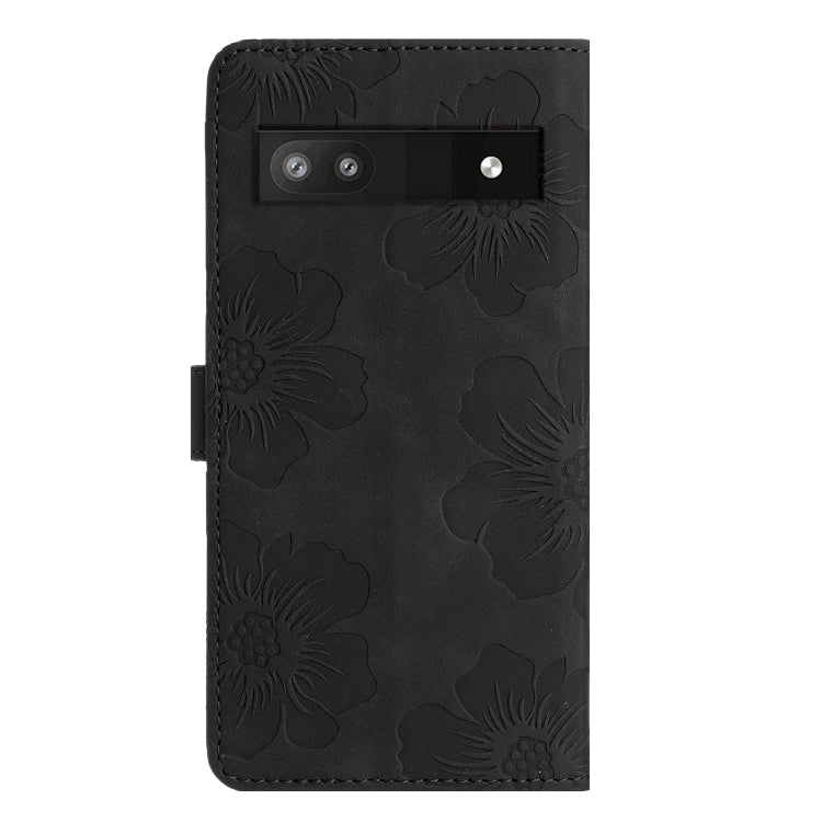 For Google Pixel 7a Flower Embossing Pattern Leather Phone Case