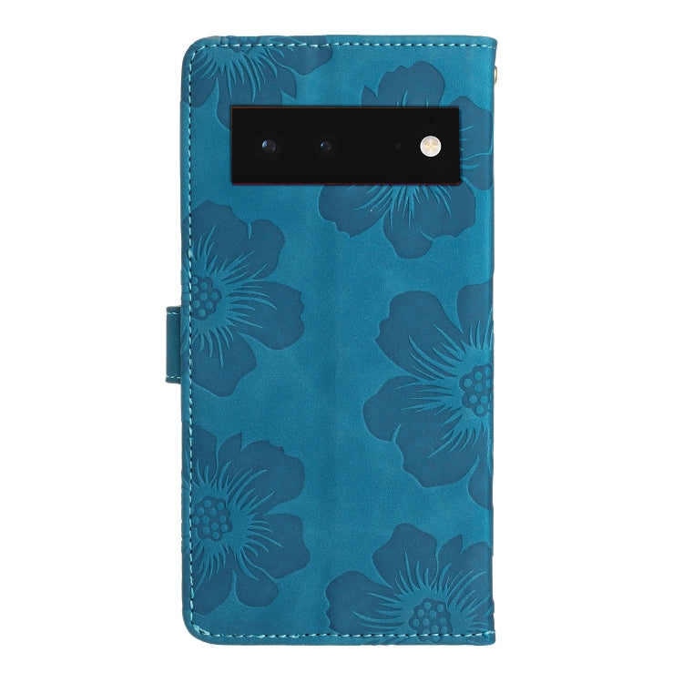 For Google Pixel 6 Flower Embossing Pattern Leather Phone Case