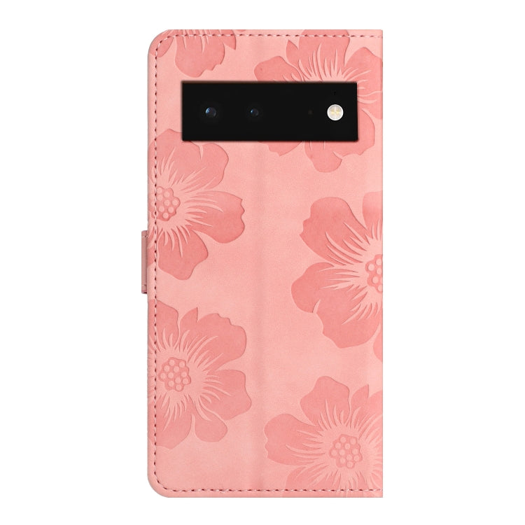 For Google Pixel 6 Flower Embossing Pattern Leather Phone Case
