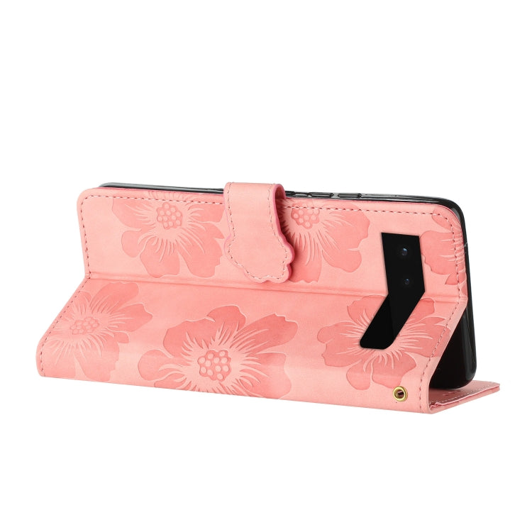 For Google Pixel 6 Flower Embossing Pattern Leather Phone Case