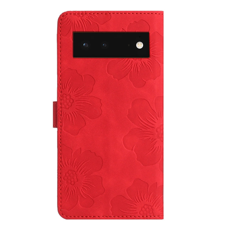 For Google Pixel 6 Flower Embossing Pattern Leather Phone Case