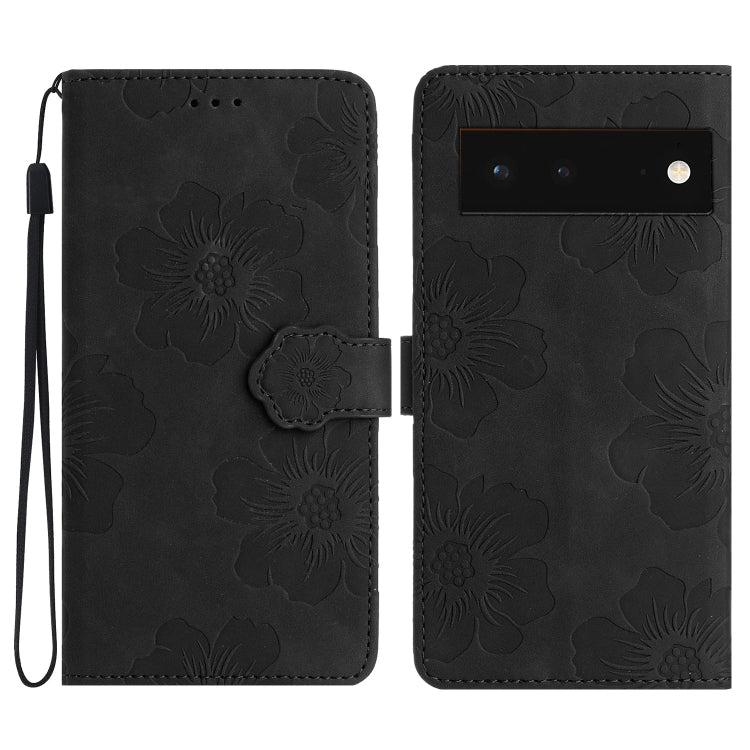 For Google Pixel 6 Flower Embossing Pattern Leather Phone Case