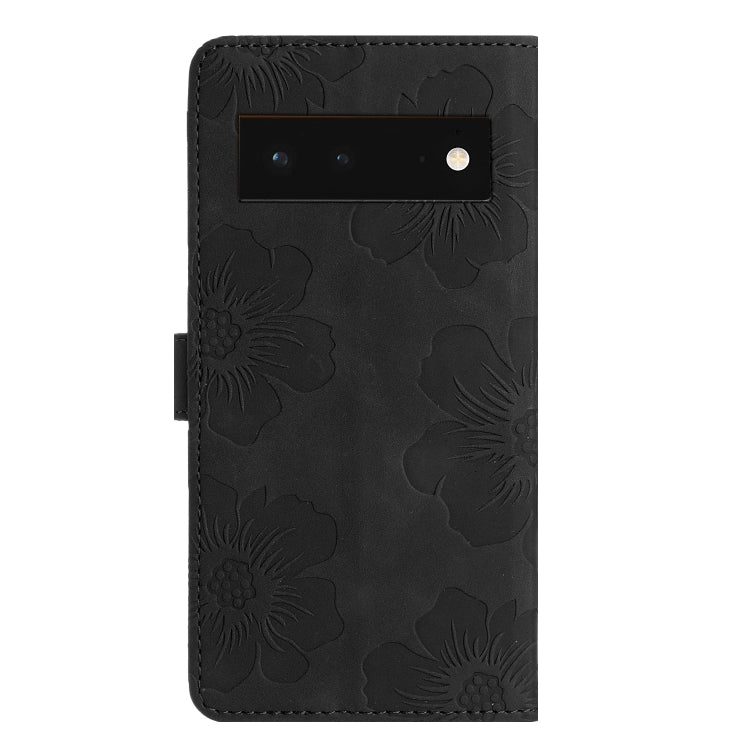 For Google Pixel 6 Flower Embossing Pattern Leather Phone Case