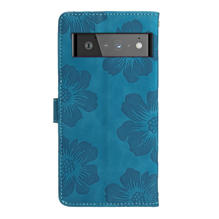 For Google Pixel 6 Pro Flower Embossing Pattern Leather Phone Case