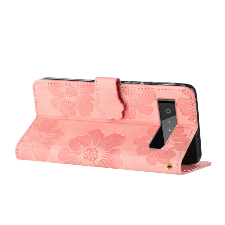 For Google Pixel 6 Pro Flower Embossing Pattern Leather Phone Case