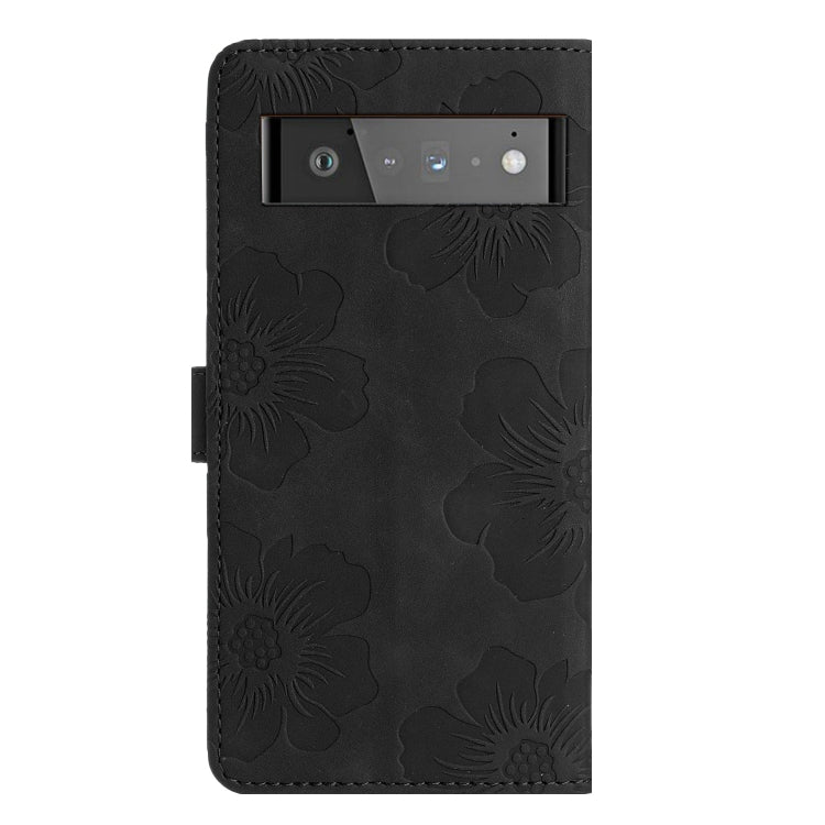 For Google Pixel 6 Pro Flower Embossing Pattern Leather Phone Case