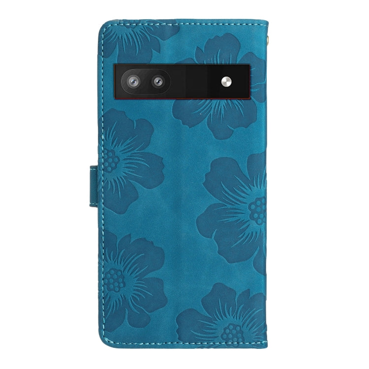For Google Pixel 6a Flower Embossing Pattern Leather Phone Case