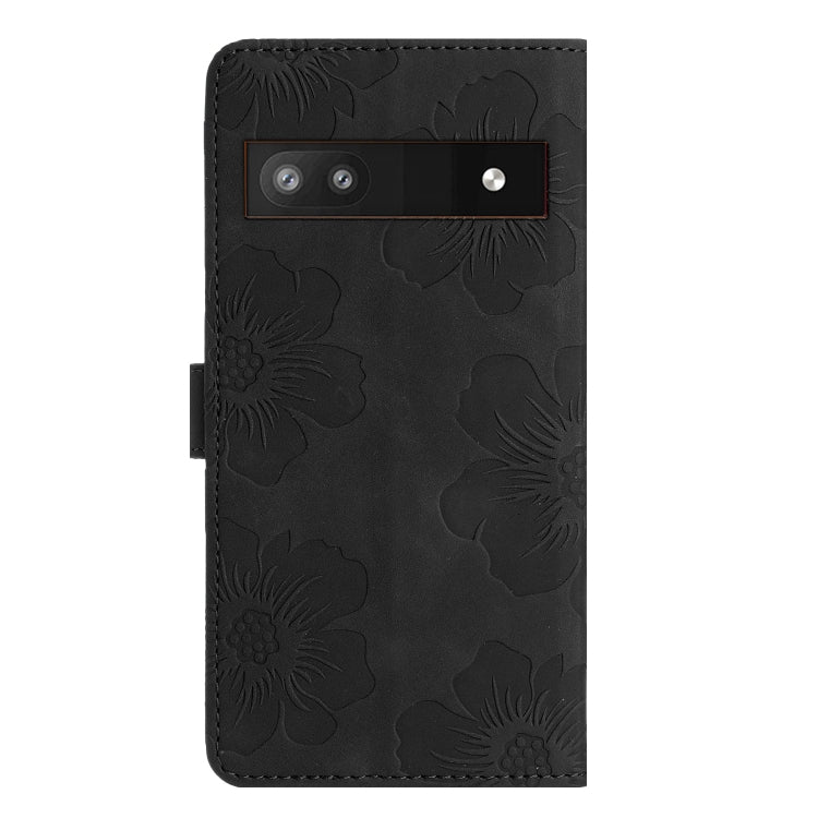 For Google Pixel 6a Flower Embossing Pattern Leather Phone Case