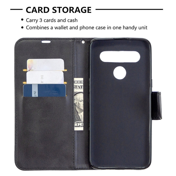 For LG K61 Retro Lambskin Texture Pure Color Horizontal Flip PU Leather Case with Holder & Card Slots & Wallet & Lanyard
