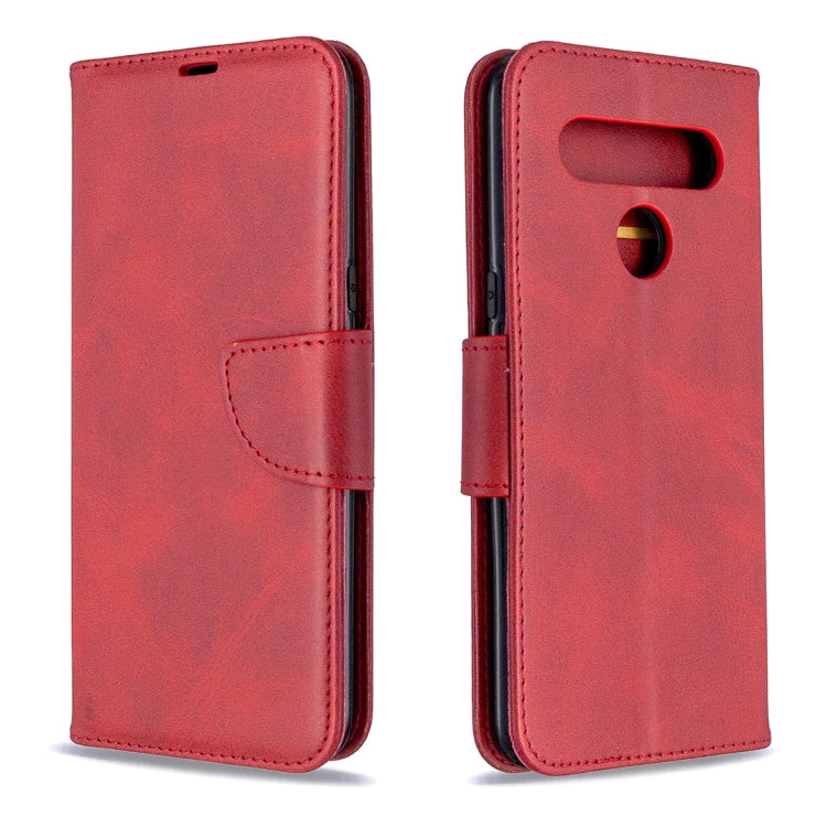 For LG K61 Retro Lambskin Texture Pure Color Horizontal Flip PU Leather Case with Holder & Card Slots & Wallet & Lanyard