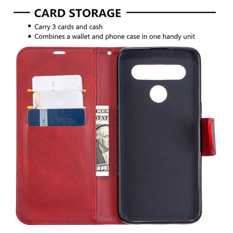 For LG K61 Retro Lambskin Texture Pure Color Horizontal Flip PU Leather Case with Holder & Card Slots & Wallet & Lanyard