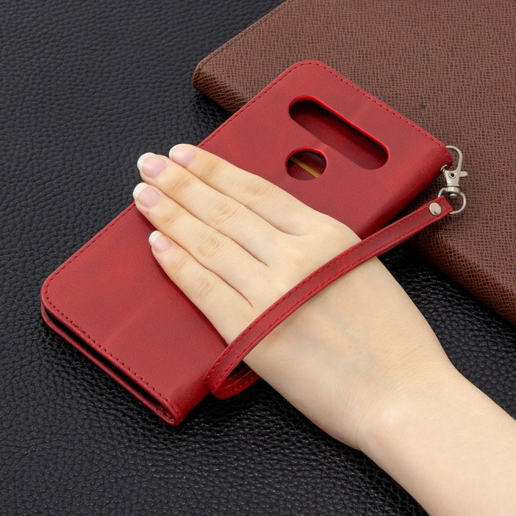 For LG K61 Retro Lambskin Texture Pure Color Horizontal Flip PU Leather Case with Holder & Card Slots & Wallet & Lanyard