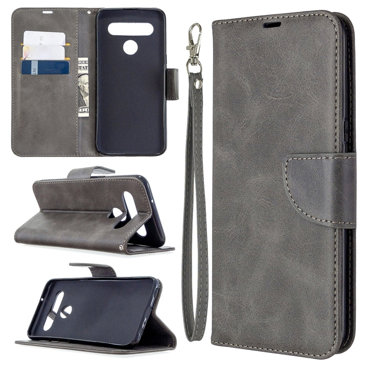 For LG K61 Retro Lambskin Texture Pure Color Horizontal Flip PU Leather Case with Holder & Card Slots & Wallet & Lanyard