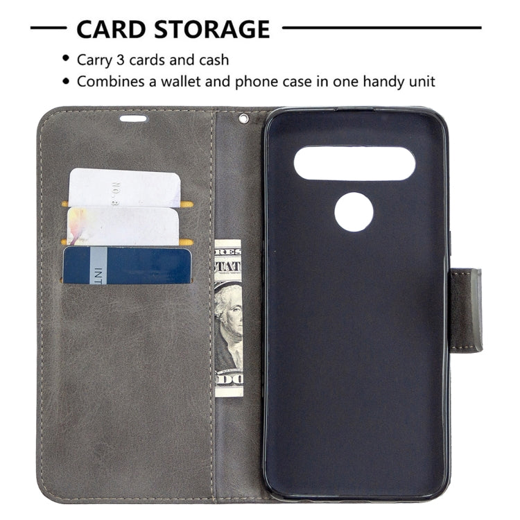 For LG K61 Retro Lambskin Texture Pure Color Horizontal Flip PU Leather Case with Holder & Card Slots & Wallet & Lanyard