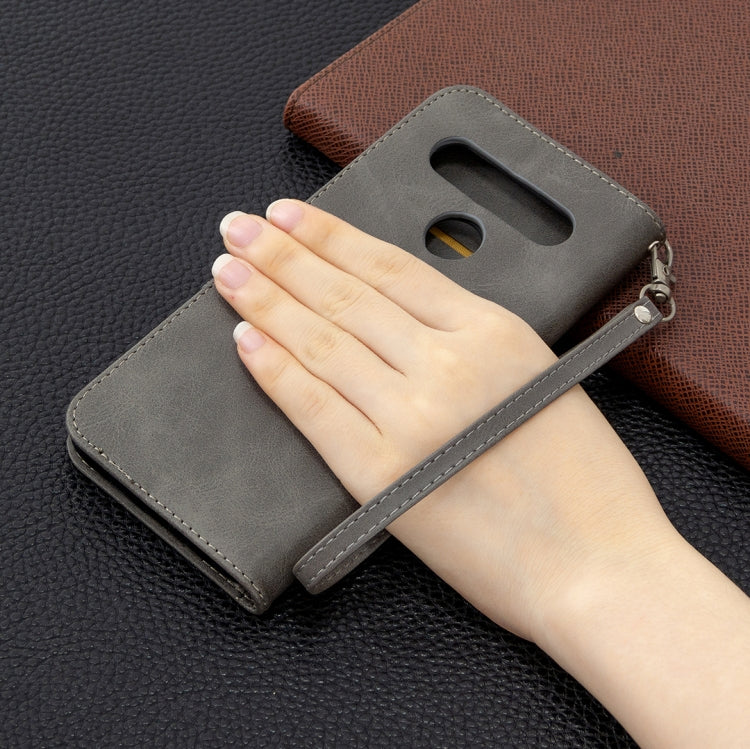 For LG K61 Retro Lambskin Texture Pure Color Horizontal Flip PU Leather Case with Holder & Card Slots & Wallet & Lanyard
