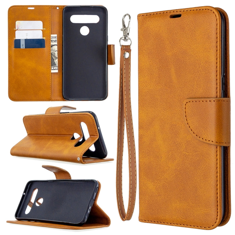 For LG K61 Retro Lambskin Texture Pure Color Horizontal Flip PU Leather Case with Holder & Card Slots & Wallet & Lanyard