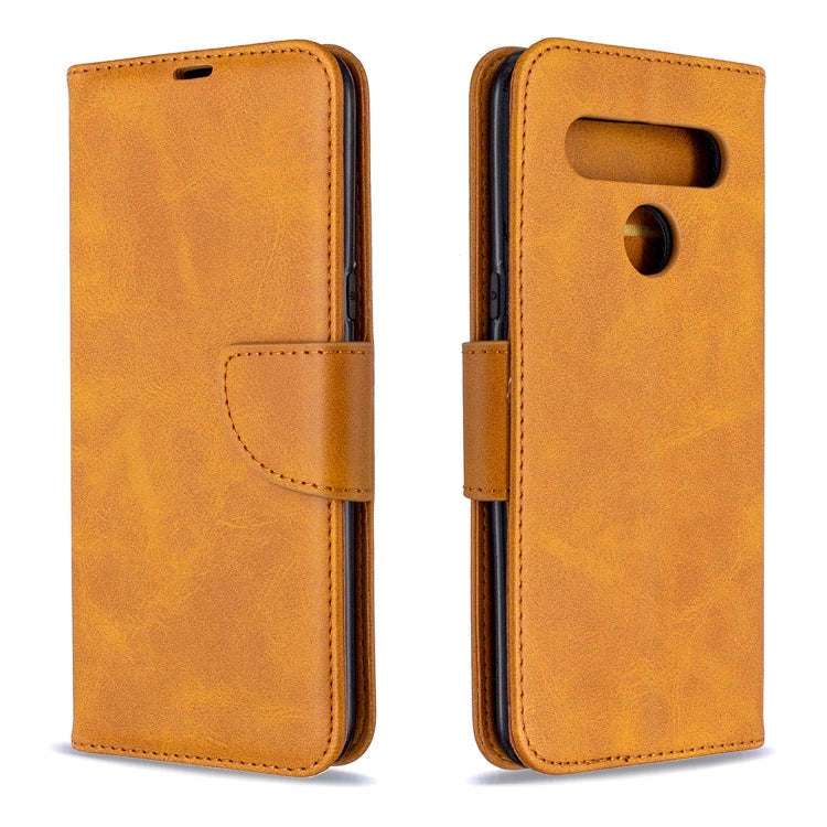 For LG K61 Retro Lambskin Texture Pure Color Horizontal Flip PU Leather Case with Holder & Card Slots & Wallet & Lanyard
