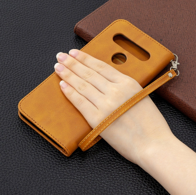 For LG K61 Retro Lambskin Texture Pure Color Horizontal Flip PU Leather Case with Holder & Card Slots & Wallet & Lanyard
