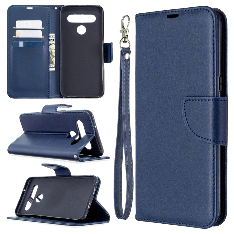 For LG K61 Retro Lambskin Texture Pure Color Horizontal Flip PU Leather Case with Holder & Card Slots & Wallet & Lanyard