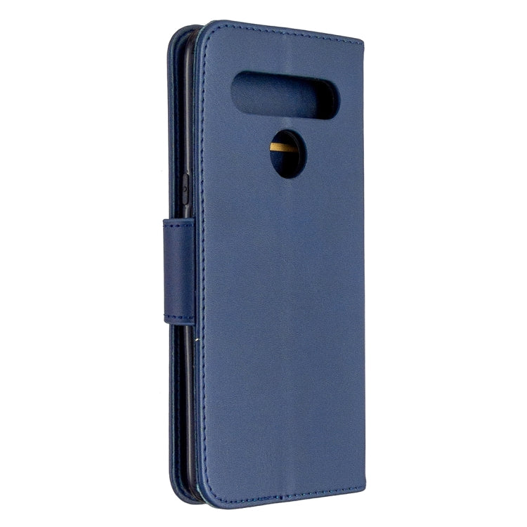 For LG K61 Retro Lambskin Texture Pure Color Horizontal Flip PU Leather Case with Holder & Card Slots & Wallet & Lanyard