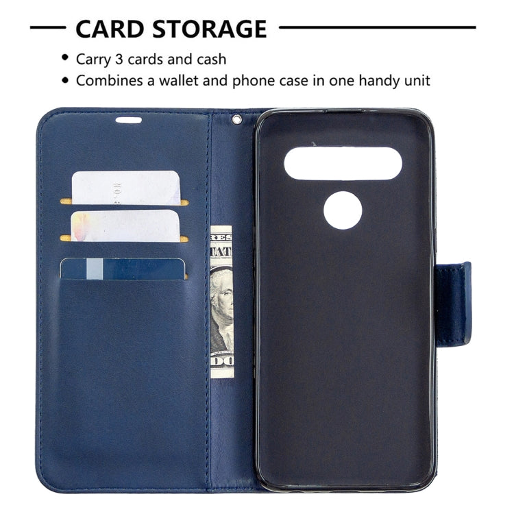 For LG K61 Retro Lambskin Texture Pure Color Horizontal Flip PU Leather Case with Holder & Card Slots & Wallet & Lanyard