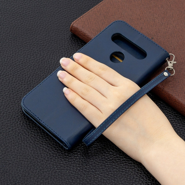 For LG K61 Retro Lambskin Texture Pure Color Horizontal Flip PU Leather Case with Holder & Card Slots & Wallet & Lanyard