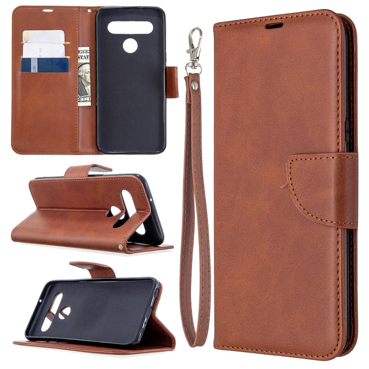 For LG K61 Retro Lambskin Texture Pure Color Horizontal Flip PU Leather Case with Holder & Card Slots & Wallet & Lanyard