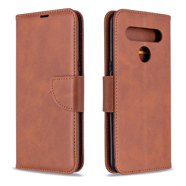 For LG K61 Retro Lambskin Texture Pure Color Horizontal Flip PU Leather Case with Holder & Card Slots & Wallet & Lanyard